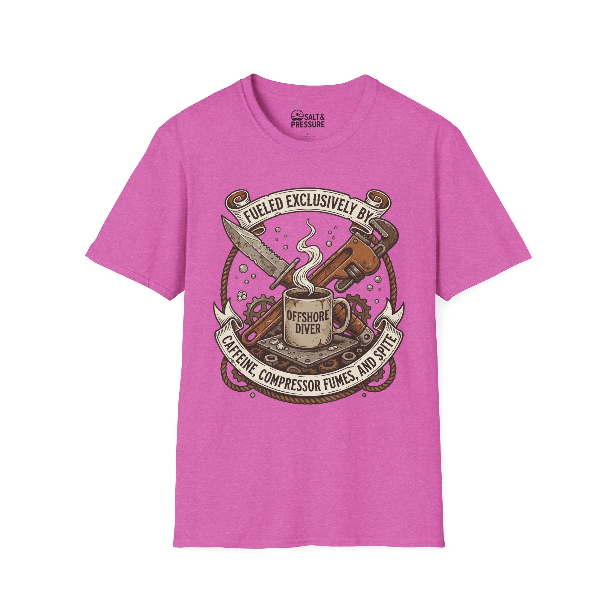 Offshore Diver: Fueled Exclusively By Caffeine, Compressor Fumes & Spite T-Shirt