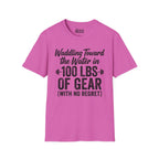 Waddling Toward The Water in 100Ibs Of Gear T-Shirt
