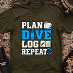 Plan Dive Log Repat T-Shirt