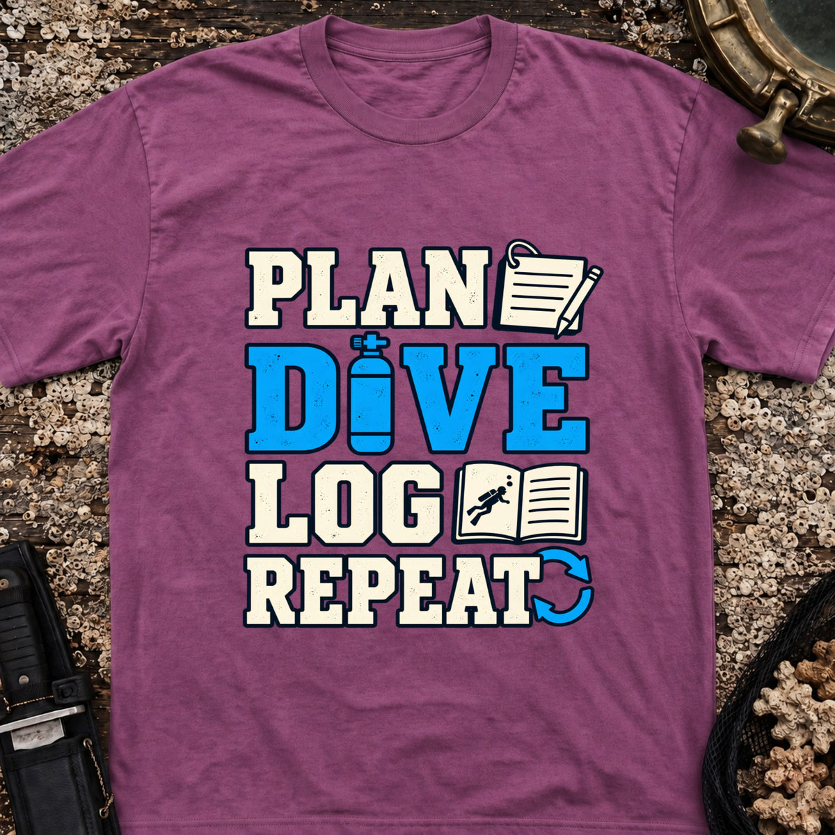Plan Dive Log Repat T-Shirt