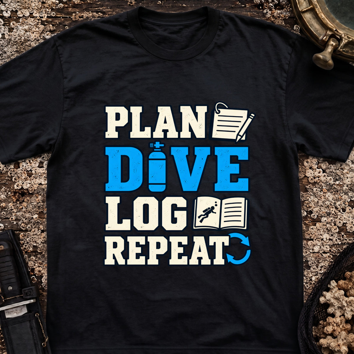 Plan Dive Log Repat T-Shirt