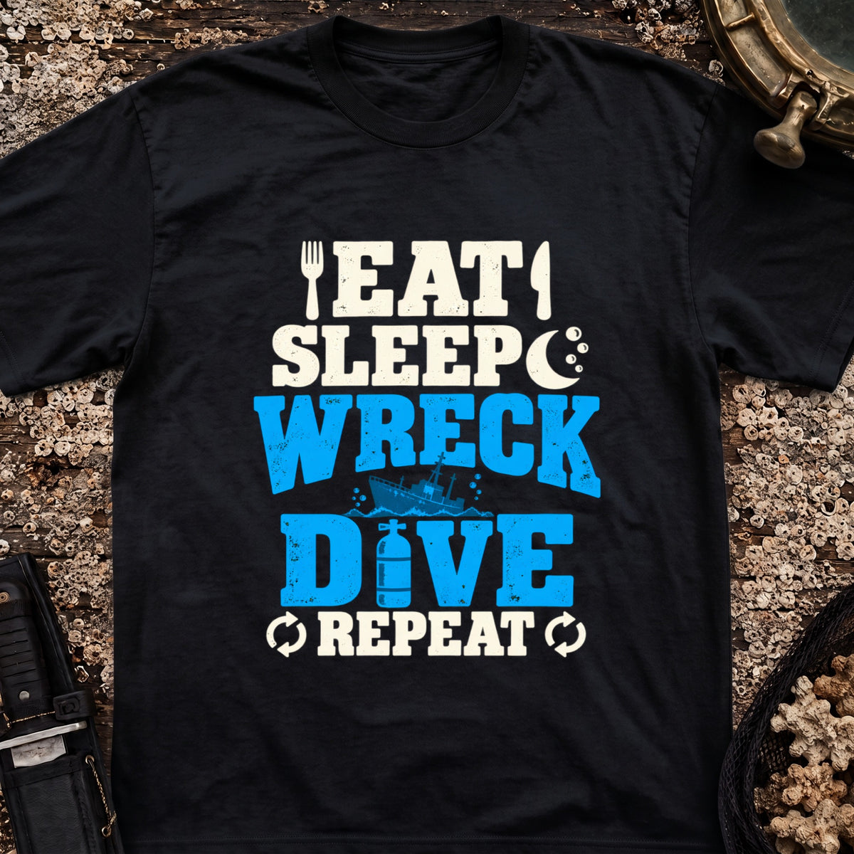 Eat Sleep Wreck Dive Repeat T-Shirt