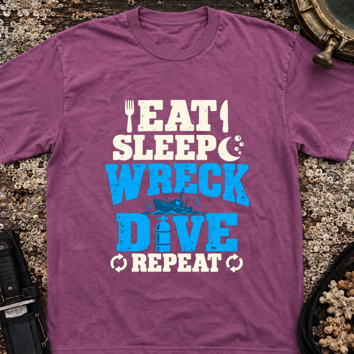 Eat Sleep Wreck Dive Repeat T-Shirt
