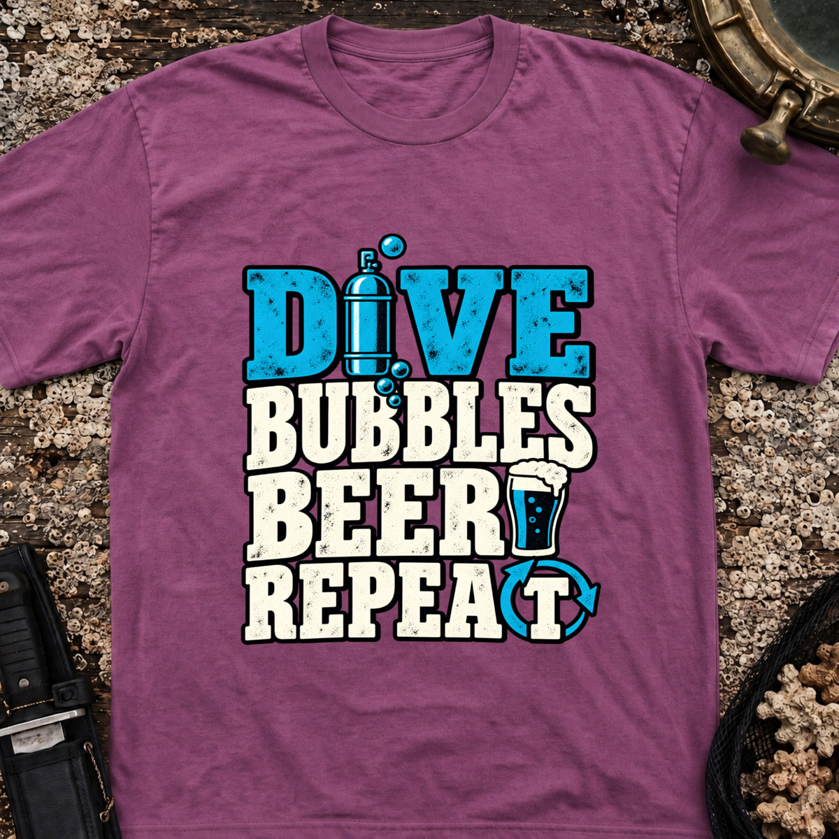 Dive Bubbles Beer Repeat T-Shirt
