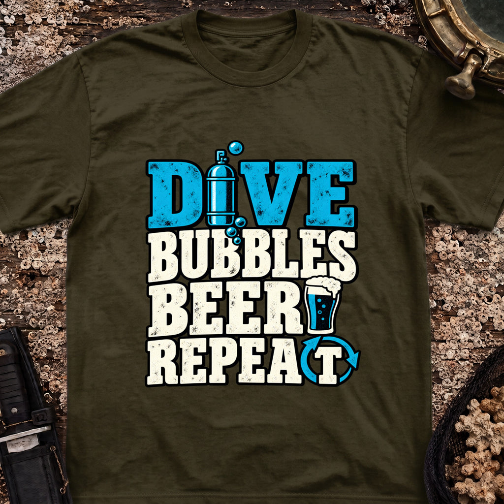 Dive Bubbles Beer Repeat T-Shirt
