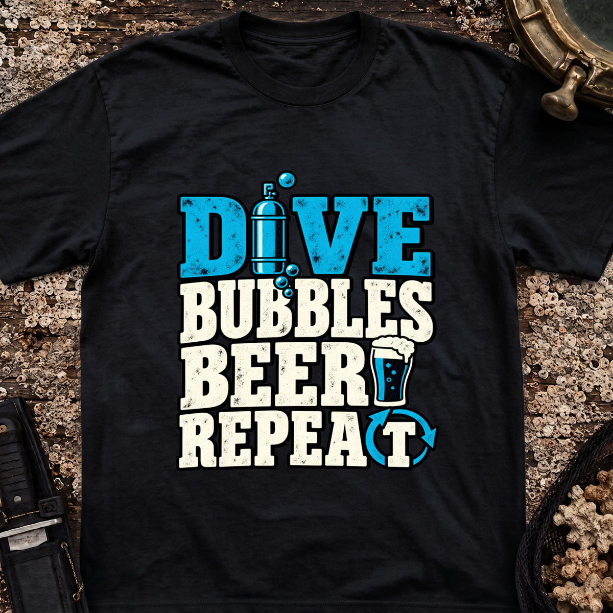 Dive Bubbles Beer Repeat T-Shirt