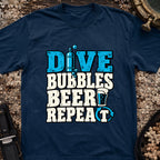 Dive Bubbles Beer Repeat T-Shirt