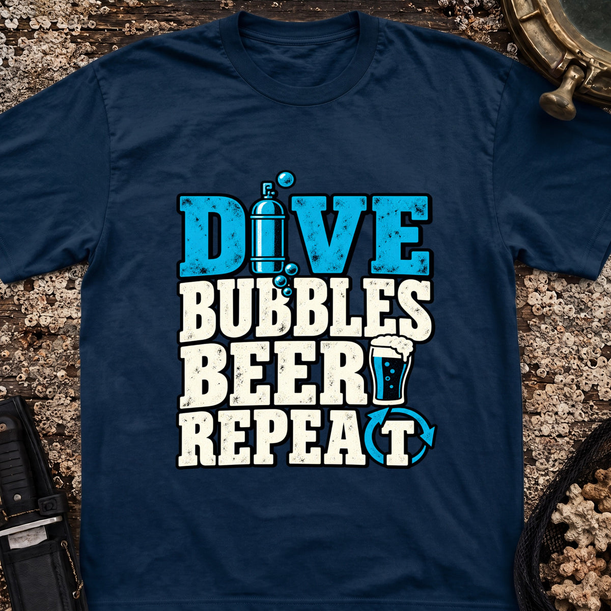 Dive Bubbles Beer Repeat T-Shirt