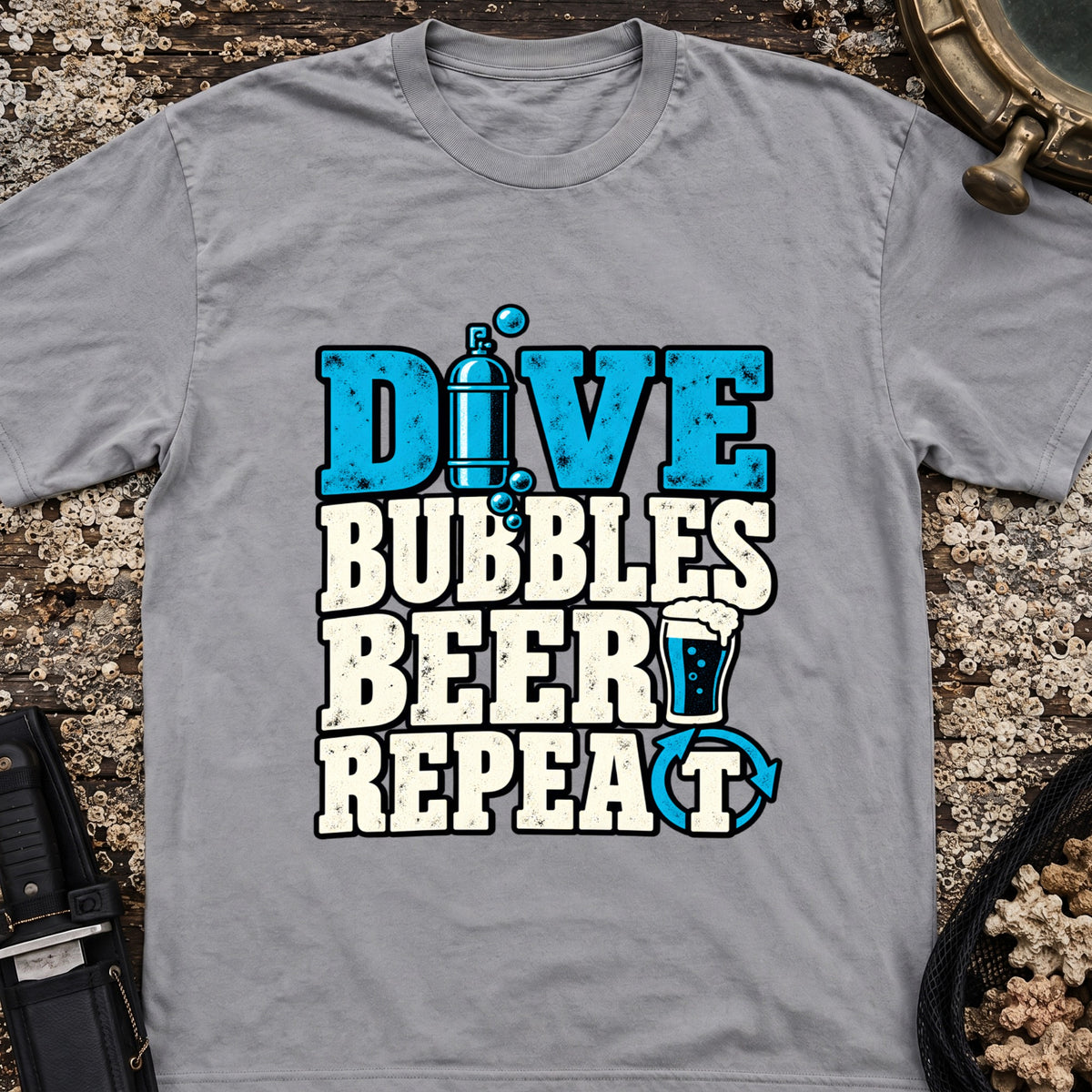 Dive Bubbles Beer Repeat T-Shirt
