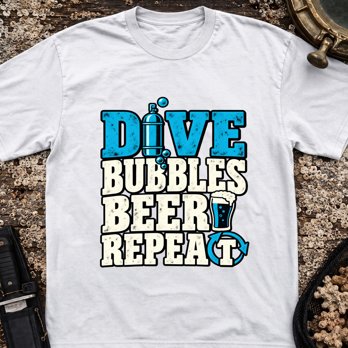 Dive Bubbles Beer Repeat T-Shirt