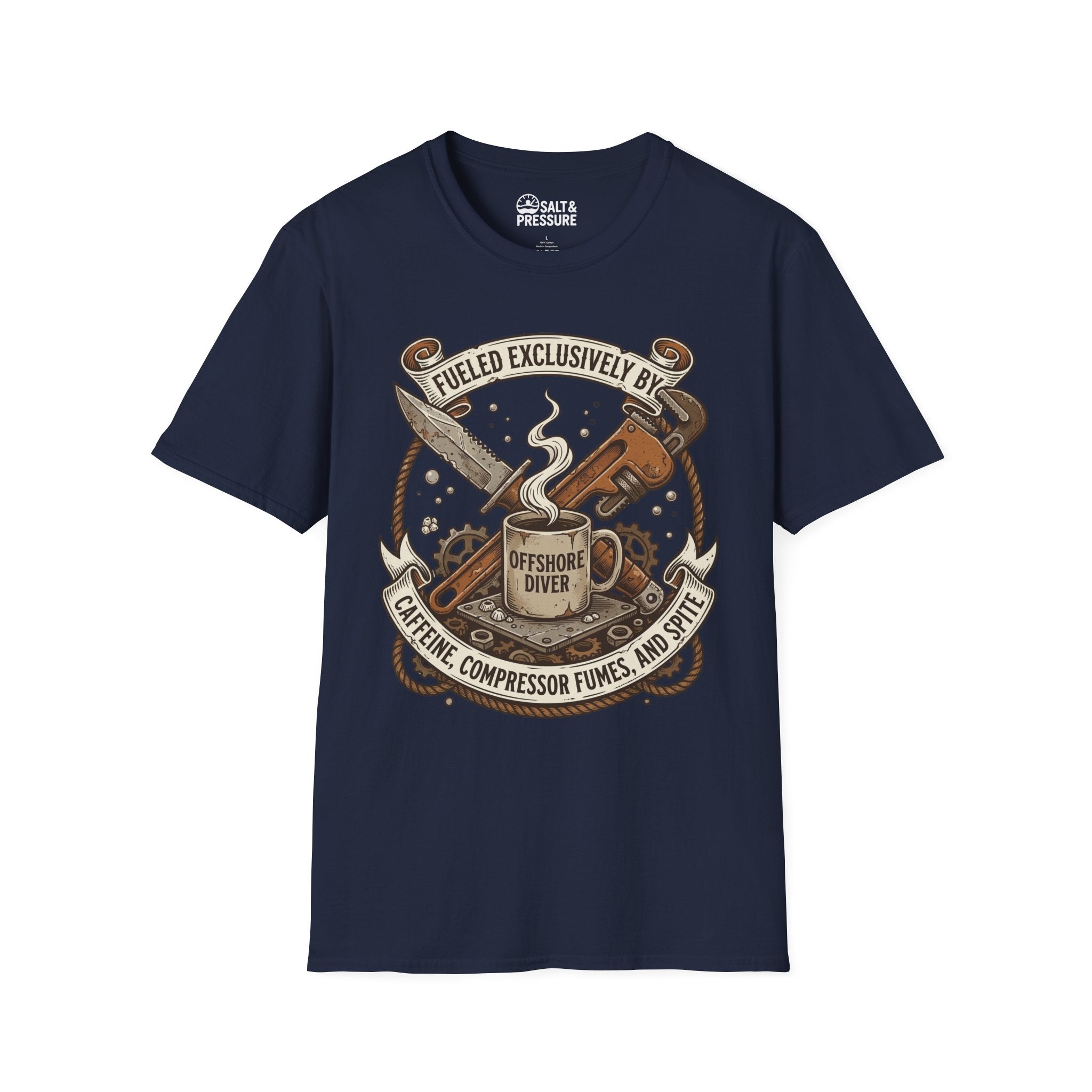 Offshore Diver: Fueled Exclusively By Caffeine, Compressor Fumes & Spite T-Shirt