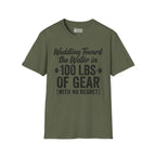 Waddling Toward The Water in 100Ibs Of Gear T-Shirt