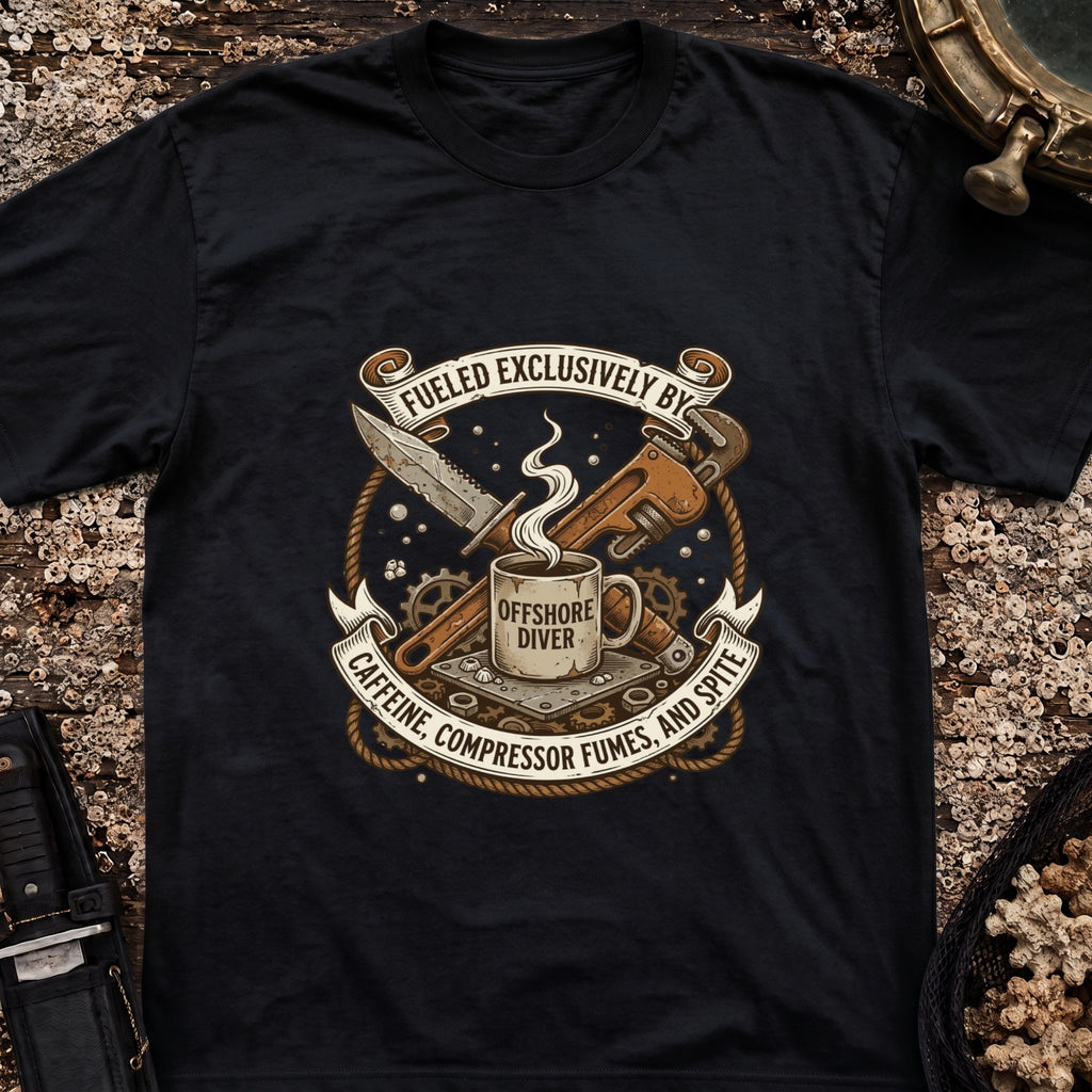 Offshore Diver: Fueled Exclusively By Caffeine, Compressor Fumes & Spite T-Shirt