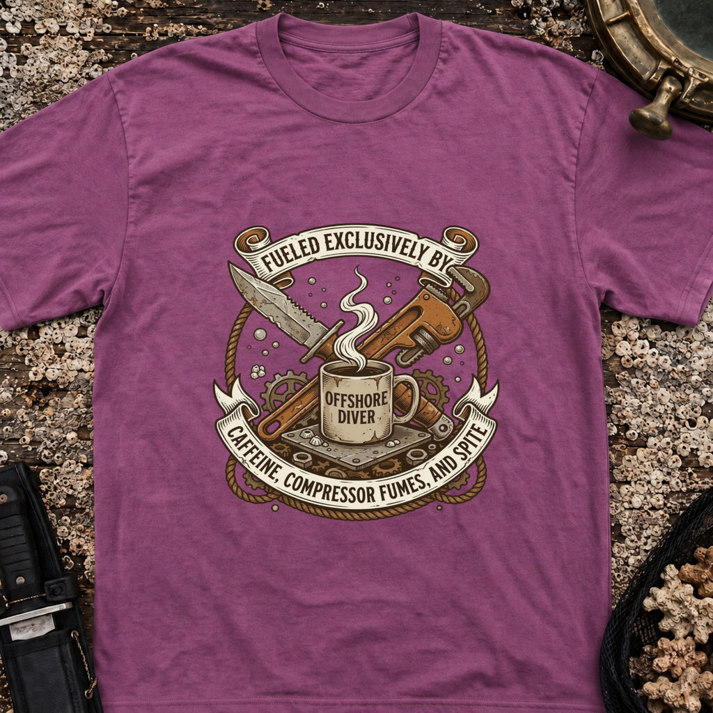 Offshore Diver: Fueled Exclusively By Caffeine, Compressor Fumes & Spite T-Shirt